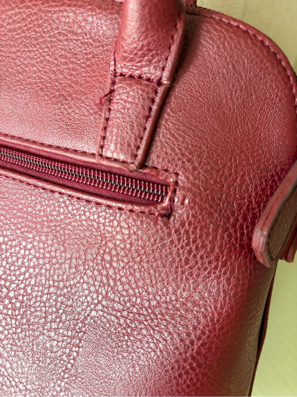 Roots 73 Red Burgundy Top-Handle Shoulder vegan leather Bag y2k - Picture 3 of 11